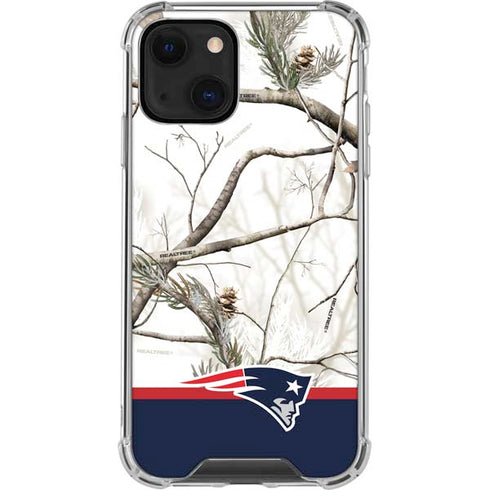 NFL Realtree Camo New England Patriots iPhone 14 Plus Clear Case