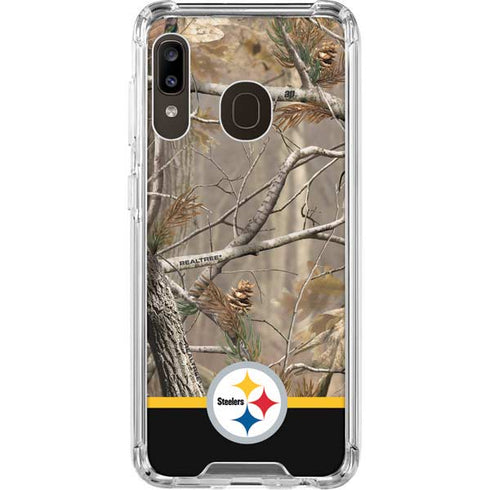 NFL Realtree Camo Pittsburgh Steelers Galaxy A30 Clear Case