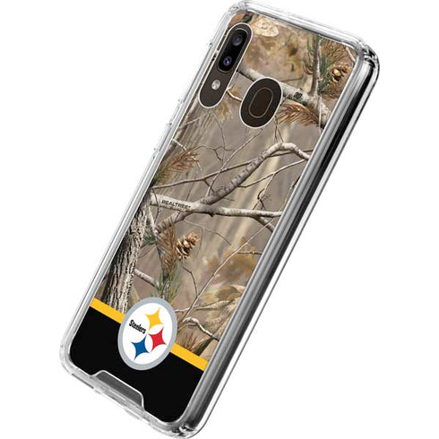 NFL Realtree Camo Pittsburgh Steelers Galaxy A30 Clear Case