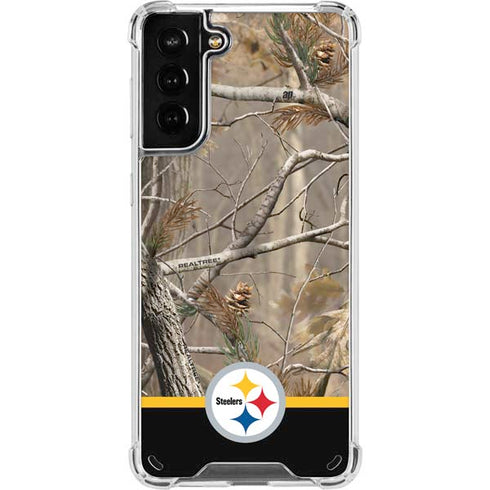 NFL Realtree Camo Pittsburgh Steelers Galaxy S21 Plus 5G Clear Case
