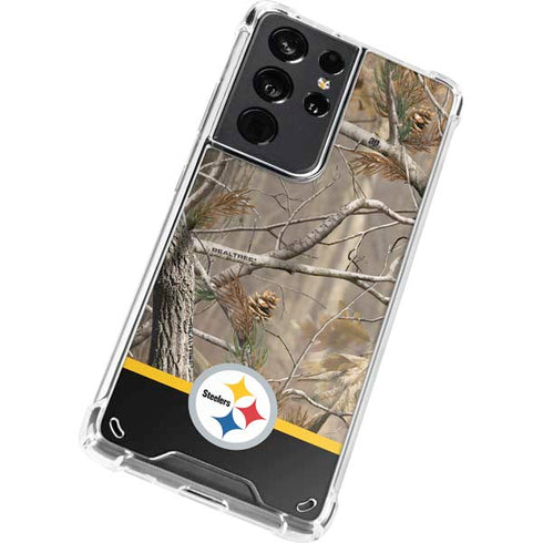 NFL Realtree Camo Pittsburgh Steelers Galaxy S21 Ultra 5G Clear Case