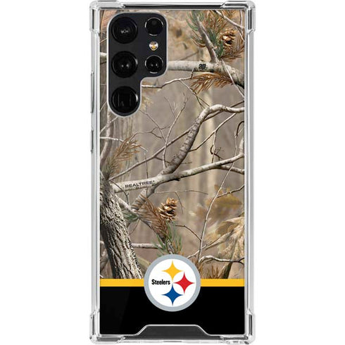 NFL Realtree Camo Pittsburgh Steelers Galaxy S22 Ultra Clear Case