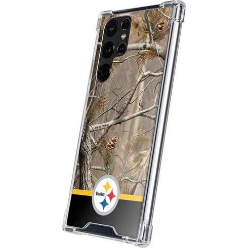 NFL Realtree Camo Pittsburgh Steelers Galaxy S22 Ultra Clear Case