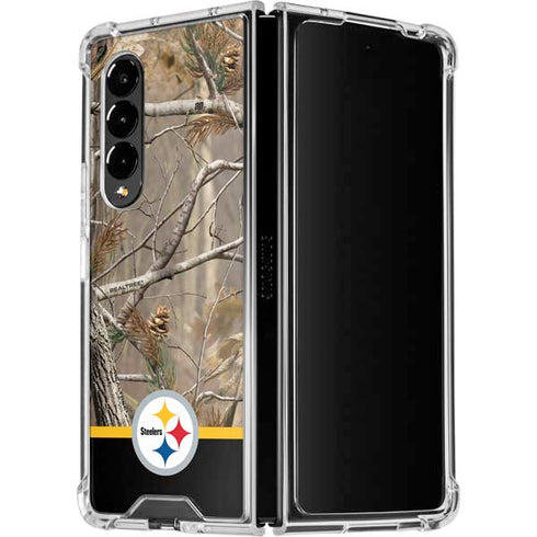 NFL Realtree Camo Pittsburgh Steelers Galaxy Z Fold4 5G Clear Case
