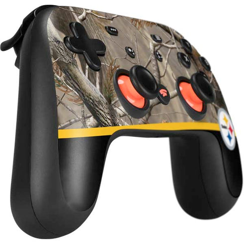 NFL Realtree Camo Pittsburgh Steelers Google Stadia Controller Skin