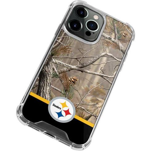 NFL Realtree Camo Pittsburgh Steelers iPhone 13 Pro Clear Case
