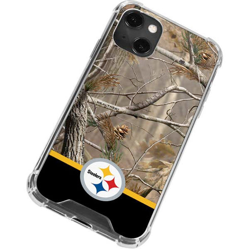 NFL Realtree Camo Pittsburgh Steelers iPhone 15 Plus Clear Case