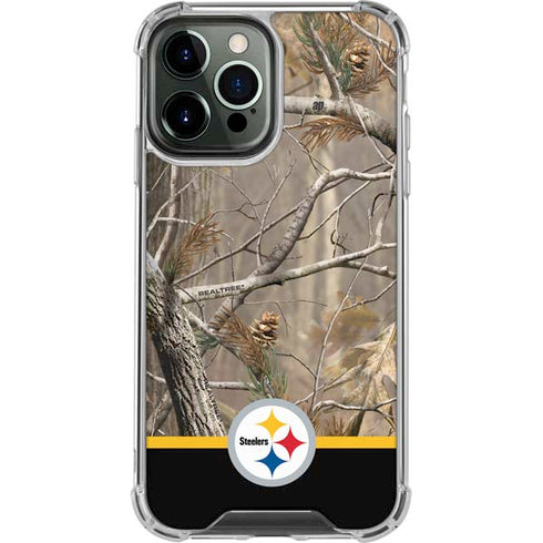 NFL Realtree Camo Pittsburgh Steelers iPhone 14 Pro Max Clear Case