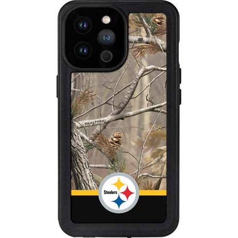 NFL Realtree Camo Pittsburgh Steelers iPhone 14 Pro Max Waterproof Case