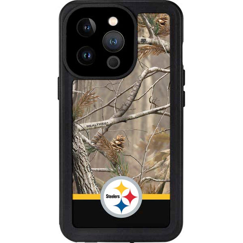 NFL Realtree Camo Pittsburgh Steelers iPhone 14 Pro Waterproof Case