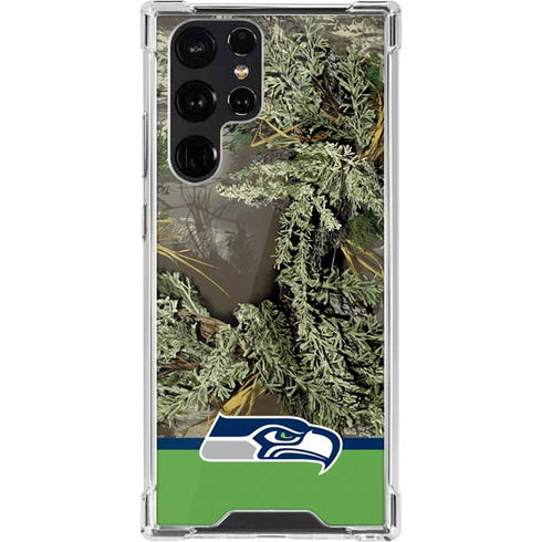 NFL Realtree Camo Seattle Seahawks Galaxy S22 Ultra Clear Case