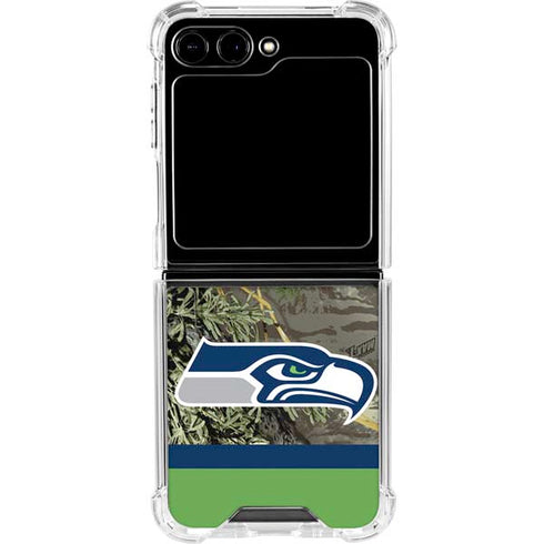 NFL Realtree Camo Seattle Seahawks Galaxy Z Flip5 5G Clear Case