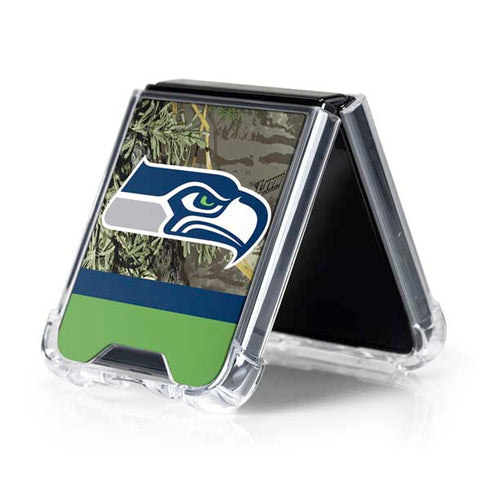 NFL Realtree Camo Seattle Seahawks Galaxy Z Flip5 5G Clear Case