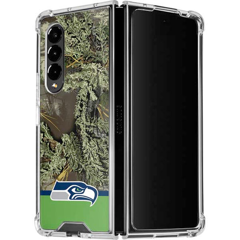 NFL Realtree Camo Seattle Seahawks Galaxy Z Fold4 5G Clear Case