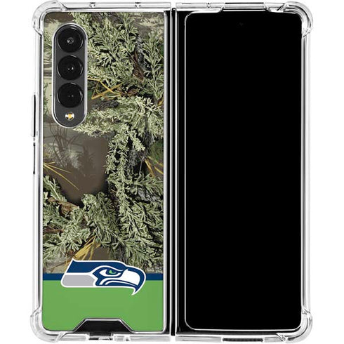 NFL Realtree Camo Seattle Seahawks Galaxy Z Fold4 5G Clear Case