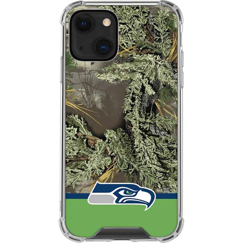 NFL Realtree Camo Seattle Seahawks iPhone 13 Mini Clear Case