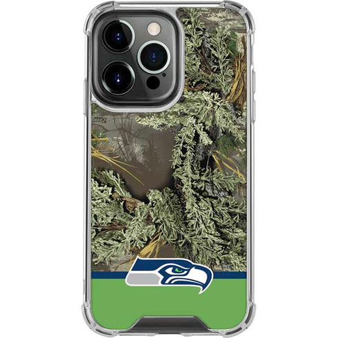 NFL Realtree Camo Seattle Seahawks iPhone 13 Pro Clear Case