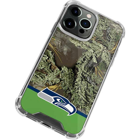 NFL Realtree Camo Seattle Seahawks iPhone 13 Pro Clear Case