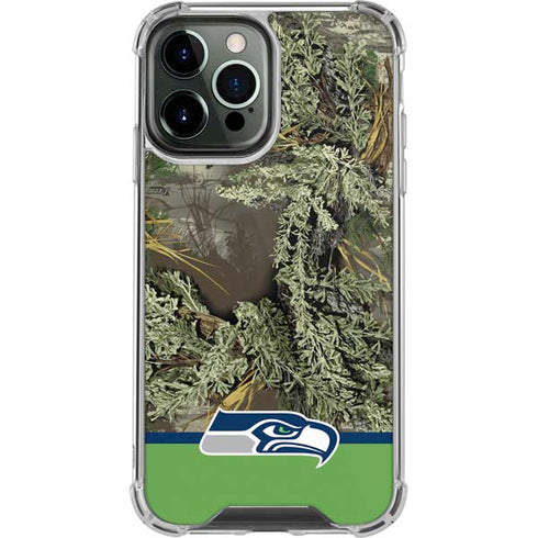 NFL Realtree Camo Seattle Seahawks iPhone 14 Pro Max Clear Case