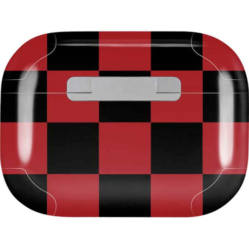 Red and Black Checkerboard AirPods Pro 2nd Gen Skin