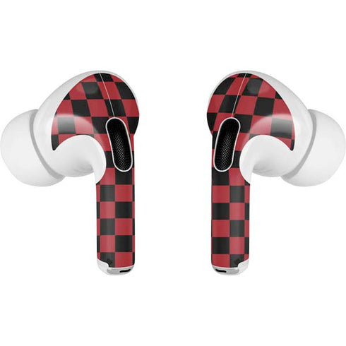 Red and Black Checkerboard AirPods Pro 2nd Gen Skin