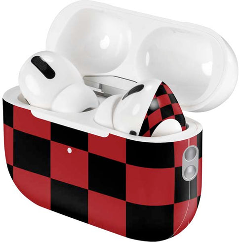Red and Black Checkerboard AirPods Pro 2nd Gen Skin