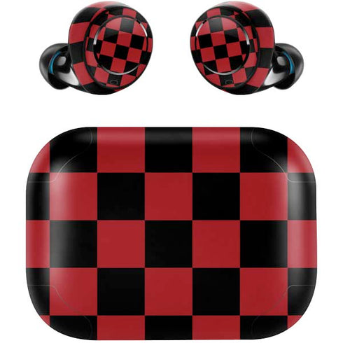 Red and Black Checkerboard Amazon Echo Buds Skin