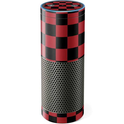 Red and Black Checkerboard Amazon Echo Skin