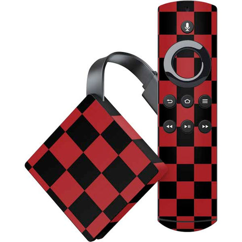 Red and Black Checkerboard Amazon Fire TV Skin