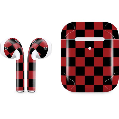 Red and Black Checkerboard Apple AirPods 2 Skin