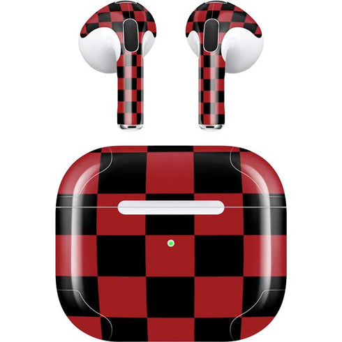 Red and Black Checkerboard Apple AirPods (3rd Gen 2021) Skin
