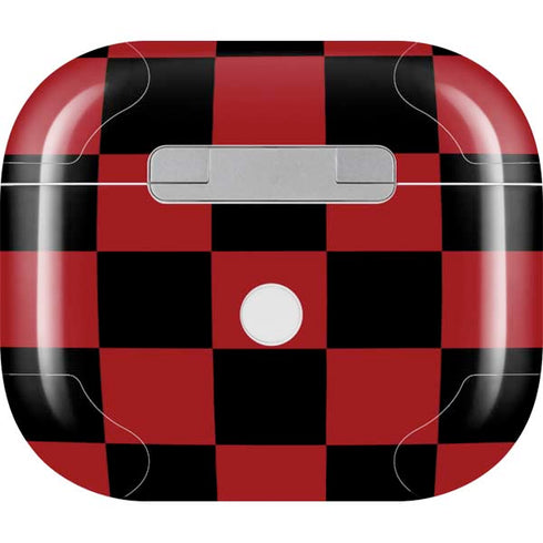Red and Black Checkerboard Apple AirPods (3rd Gen 2021) Skin