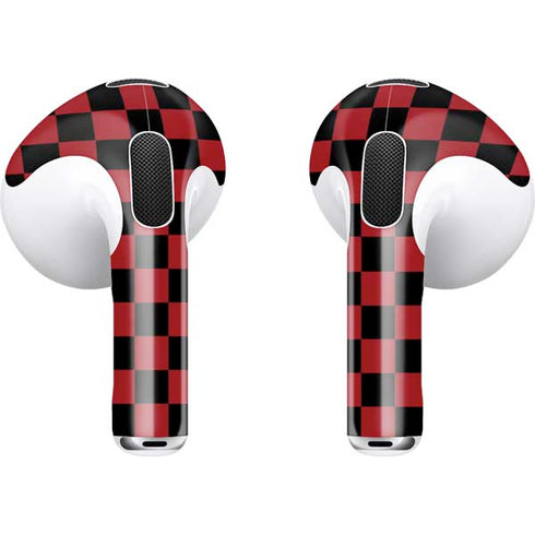 Red and Black Checkerboard Apple AirPods (3rd Gen 2021) Skin