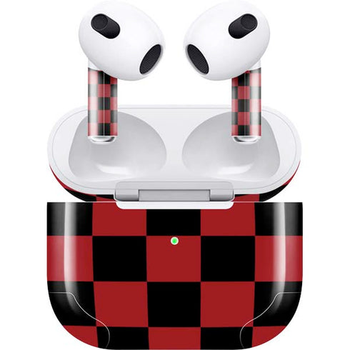 Red and Black Checkerboard Apple AirPods (3rd Gen 2021) Skin
