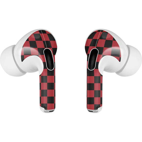 Red and Black Checkerboard Apple AirPods Pro Skin