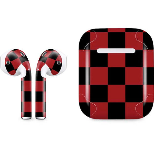 Red and Black Checkerboard Apple AirPods Skin