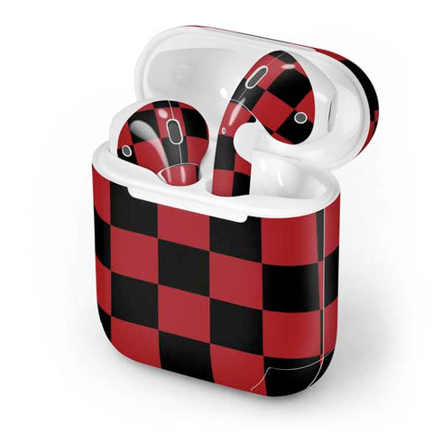 Red and Black Checkerboard Apple AirPods Skin