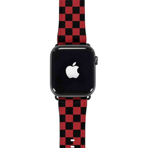 Red and Black Checkerboard Apple Watch Band 42-44mm