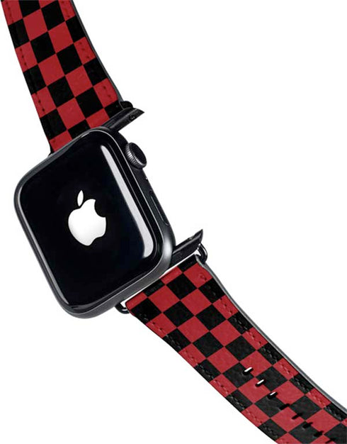 Red and Black Checkerboard Apple Watch Band 42-44mm
