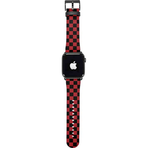 Red and Black Checkerboard Apple Watch Band 42-44mm