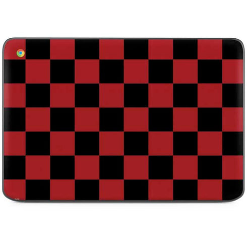 Red and Black Checkerboard HP Chromebook Skin