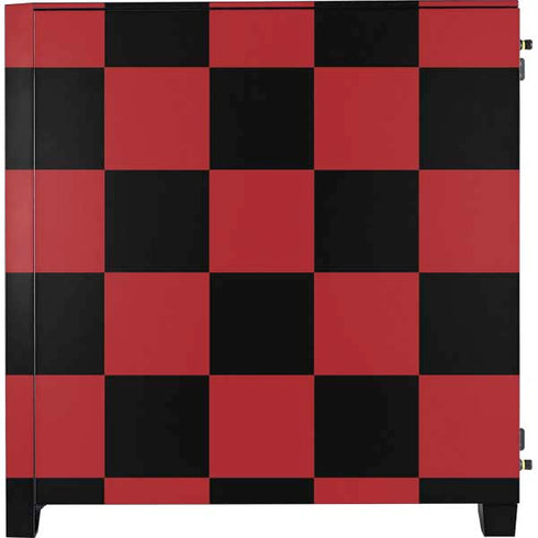 Red and Black Checkerboard Corsair 4000D Tempered Glass Mid-Tower ATX Case Skin