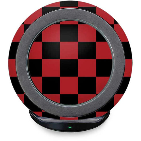 Red and Black Checkerboard Fast Charge Wireless Charging Stand Skin
