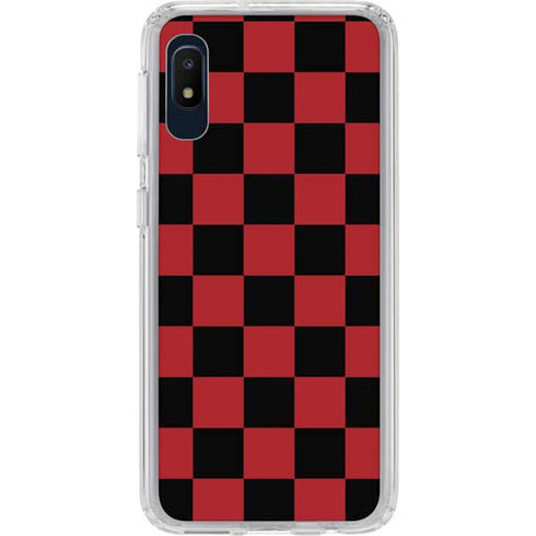 Red and Black Checkerboard Galaxy A10e Clear Case