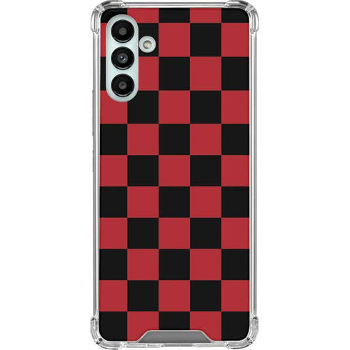 Red and Black Checkerboard Galaxy A13 5G Clear Case