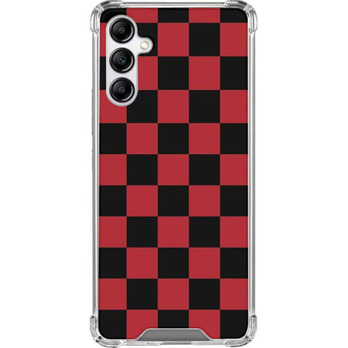 Red and Black Checkerboard Galaxy A14 5G Clear Case