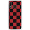 Red and Black Checkerboard Galaxy A20 Clear Case