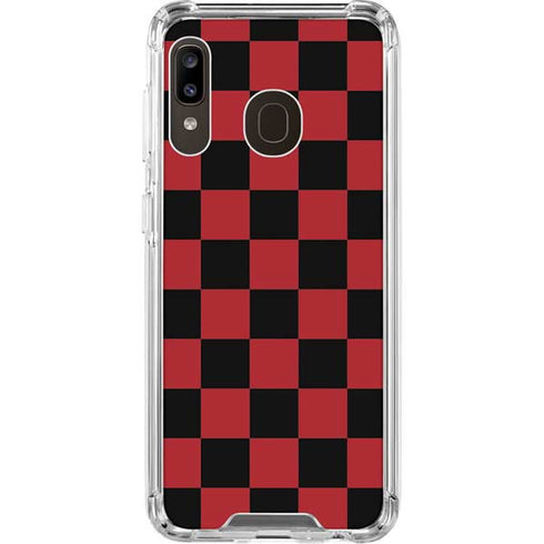 Red and Black Checkerboard Galaxy A30 Clear Case