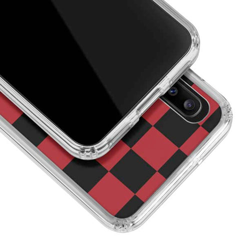 Red and Black Checkerboard Galaxy A30 Clear Case