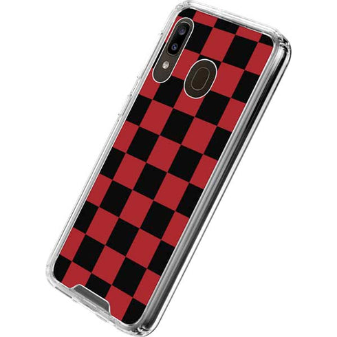 Red and Black Checkerboard Galaxy A30 Clear Case